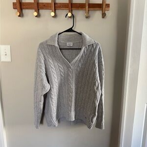 Aritzia V-Neck Cable Knit Sweater
